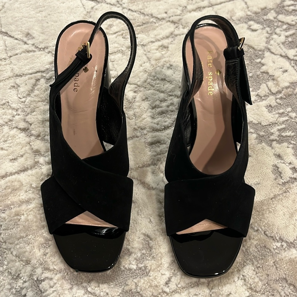 Kate spade vero cuoio open toe patent heels